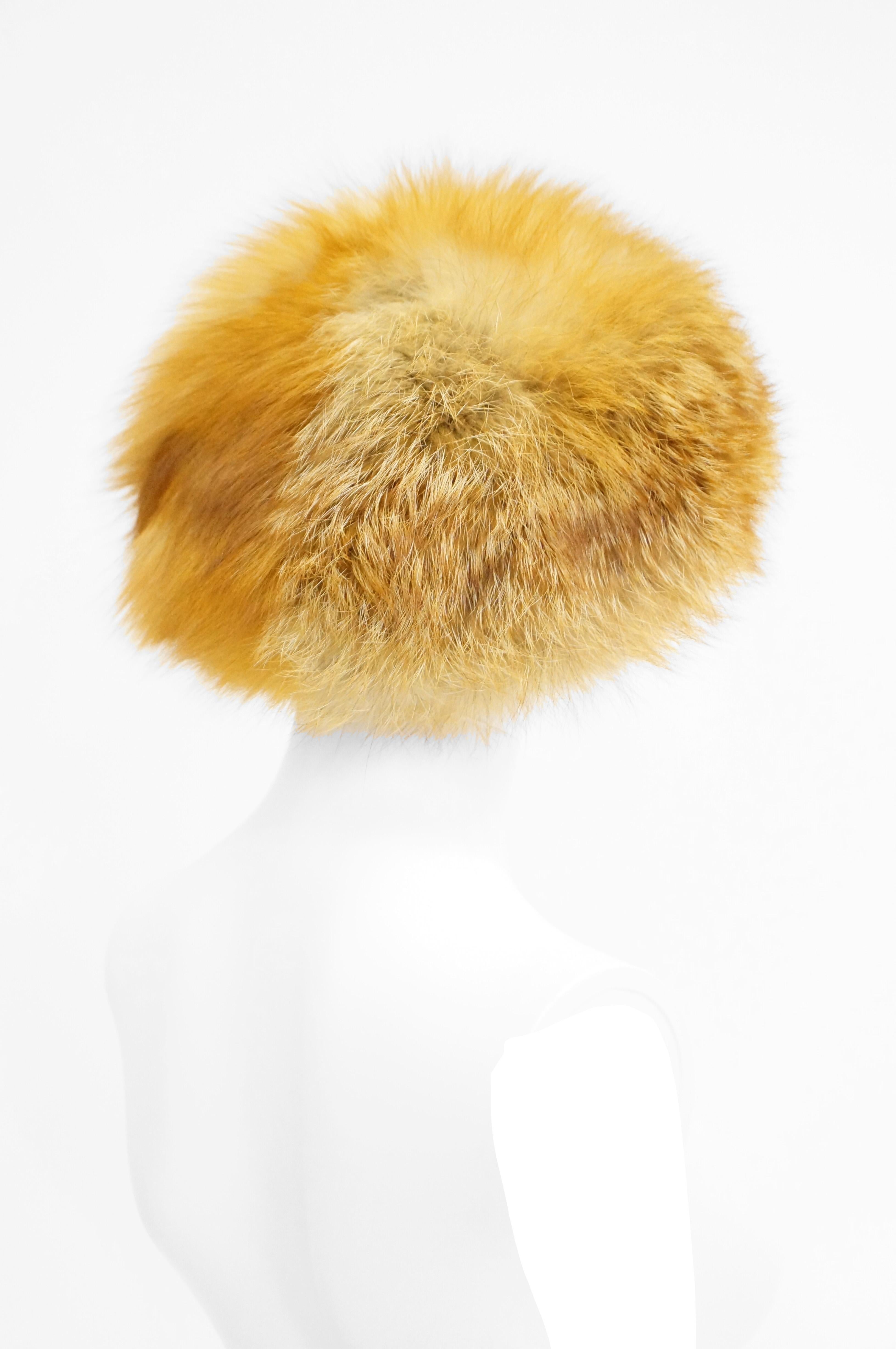 Women's or Men's 1960s Vincent & Bill Gold Fox Fur Hat For Sale