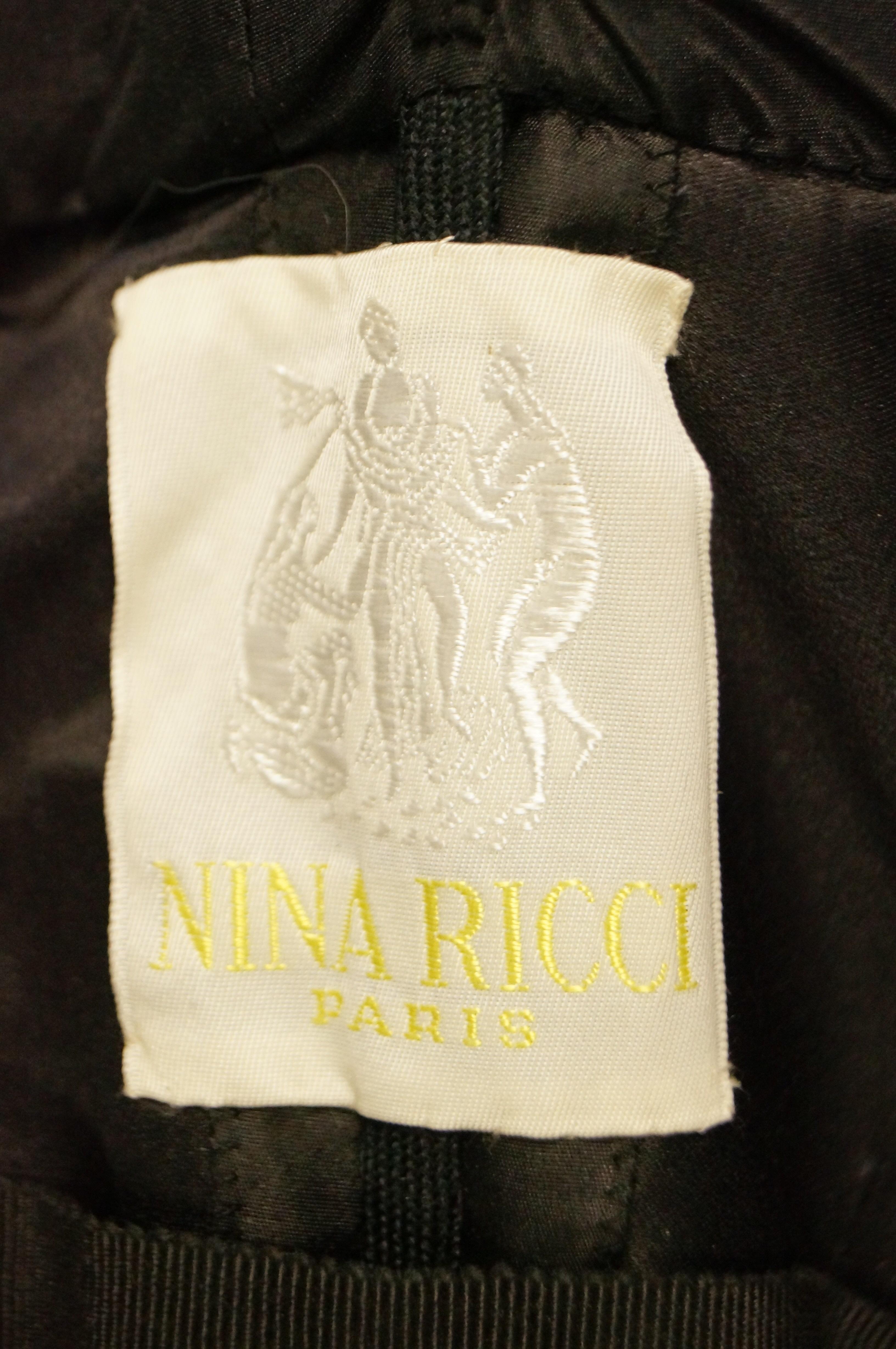  1980s Nina Ricci Couture Strapless Black Evening Dress  For Sale 1