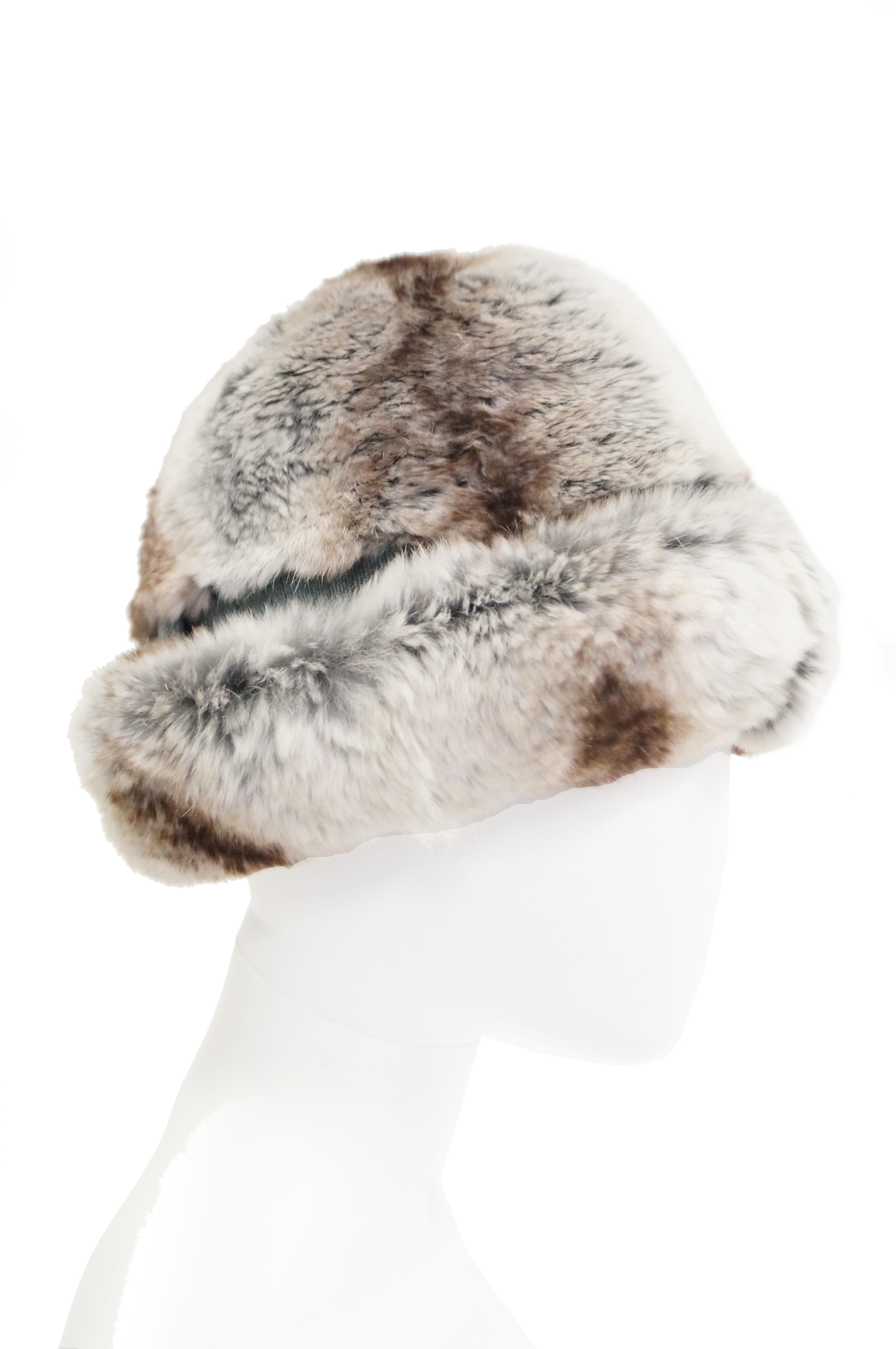 Women's 1960s Dior Chapeau Chinchilla Hat with Grossgrain Detail