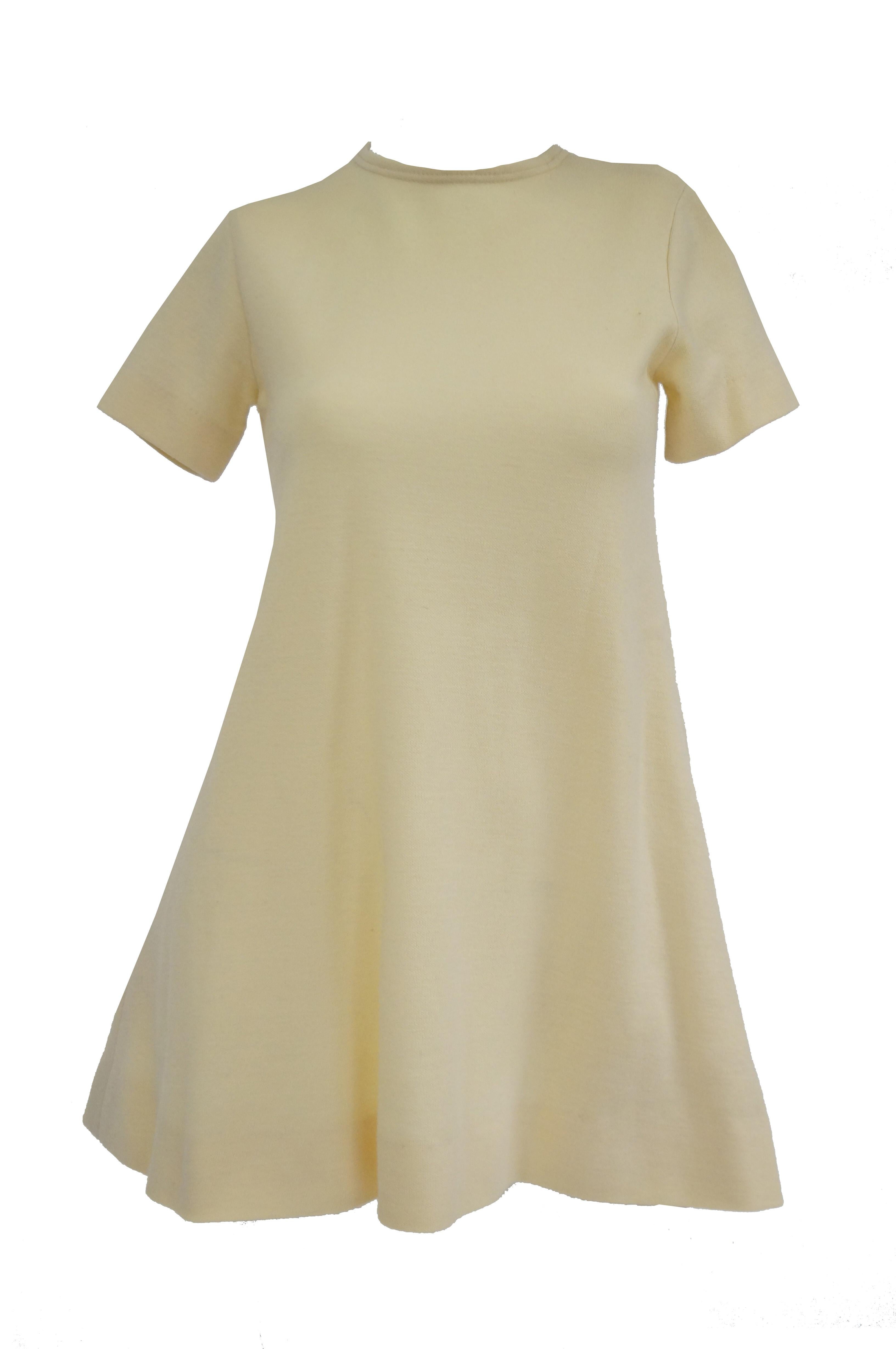 Iconic 1960s Rudi Gernreich Knitwear High Contrast Mini Dress Ensemble For Sale 1