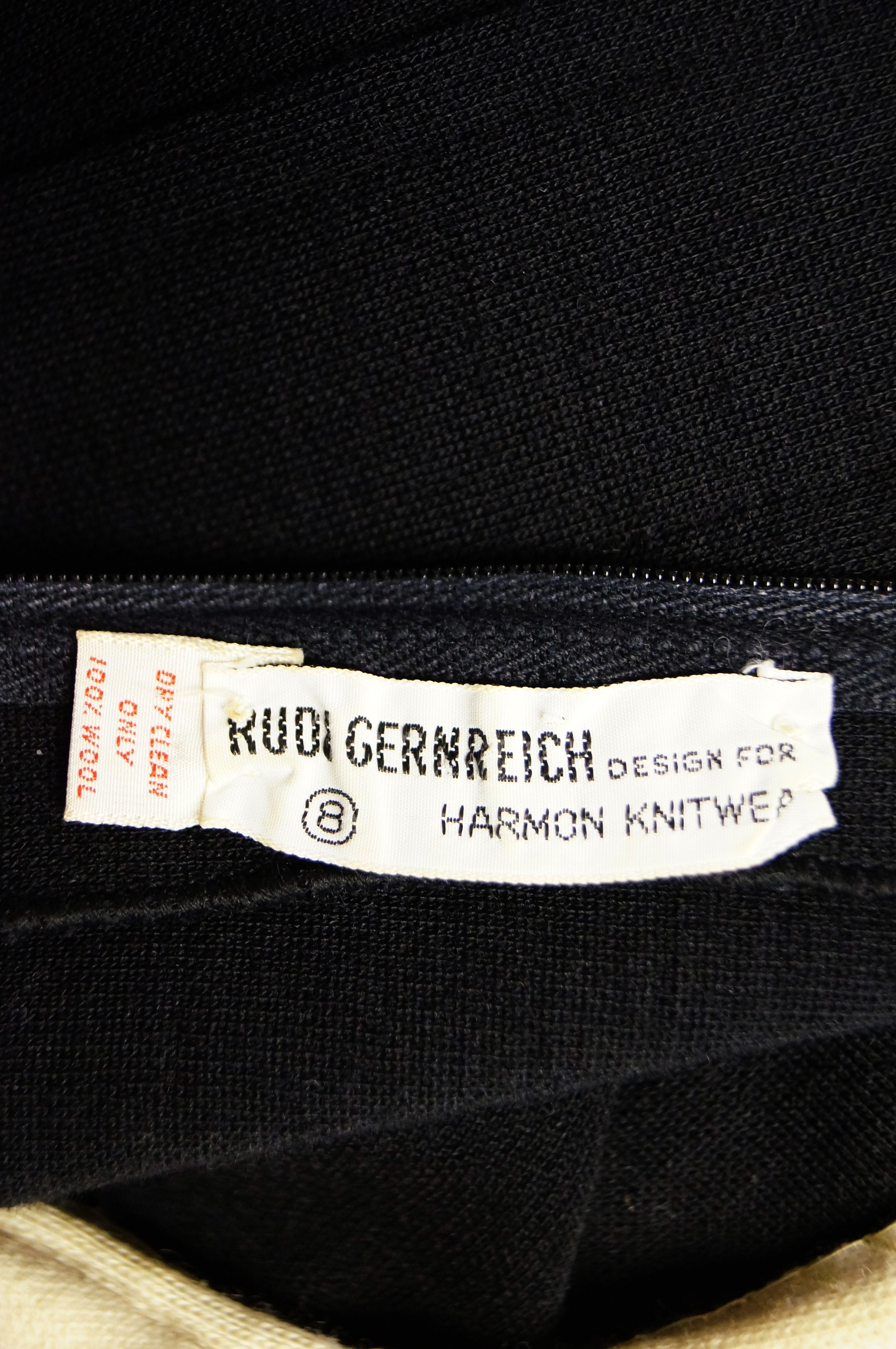 Iconic 1960s Rudi Gernreich Knitwear High Contrast Mini Dress Ensemble For Sale 2