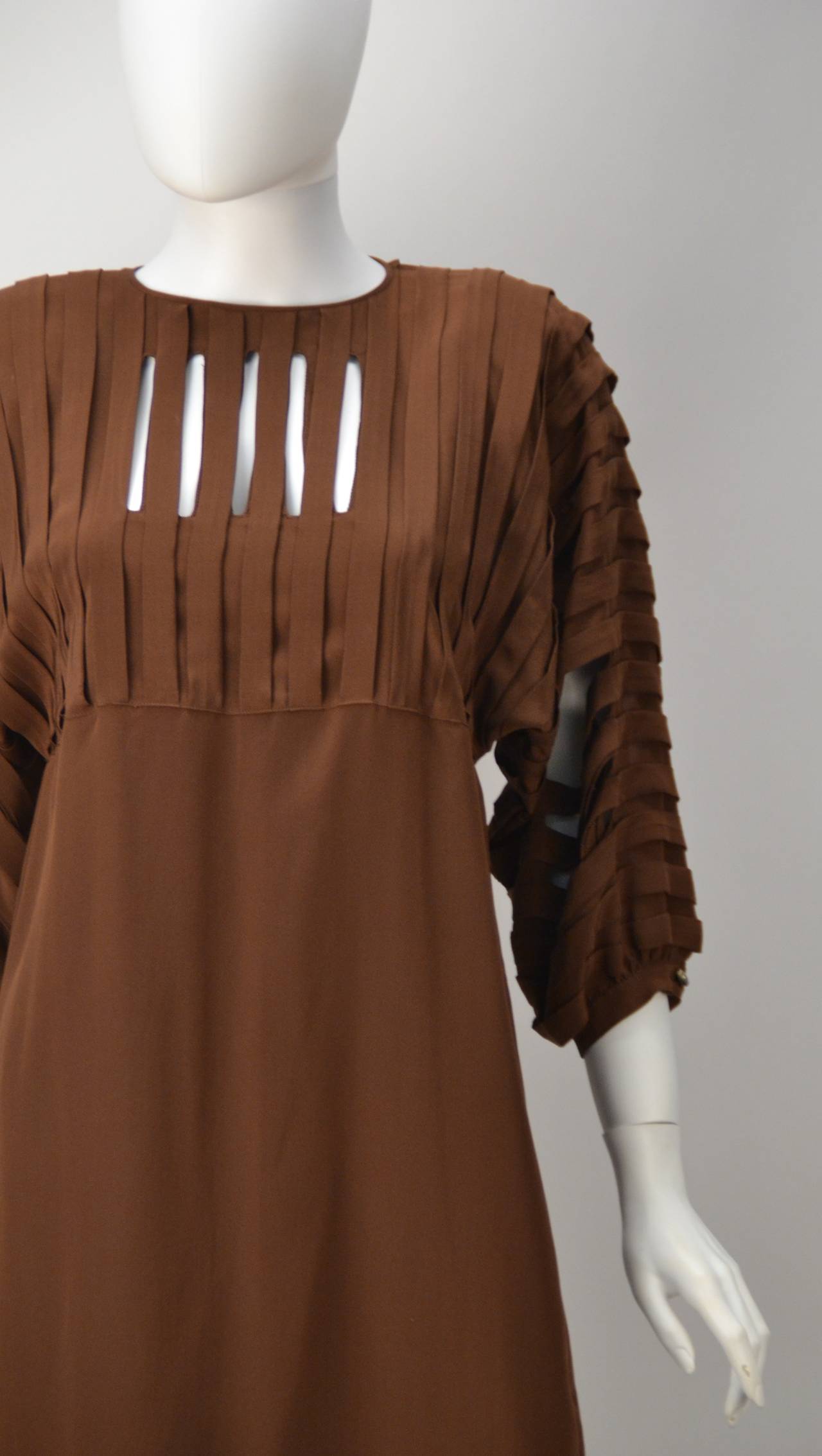Women's 1980's Laura Biagiotti Italian Chocolate Silk Dress