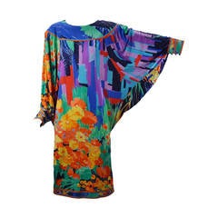 Vintage 1980's Leonard Paris Batwing Dress