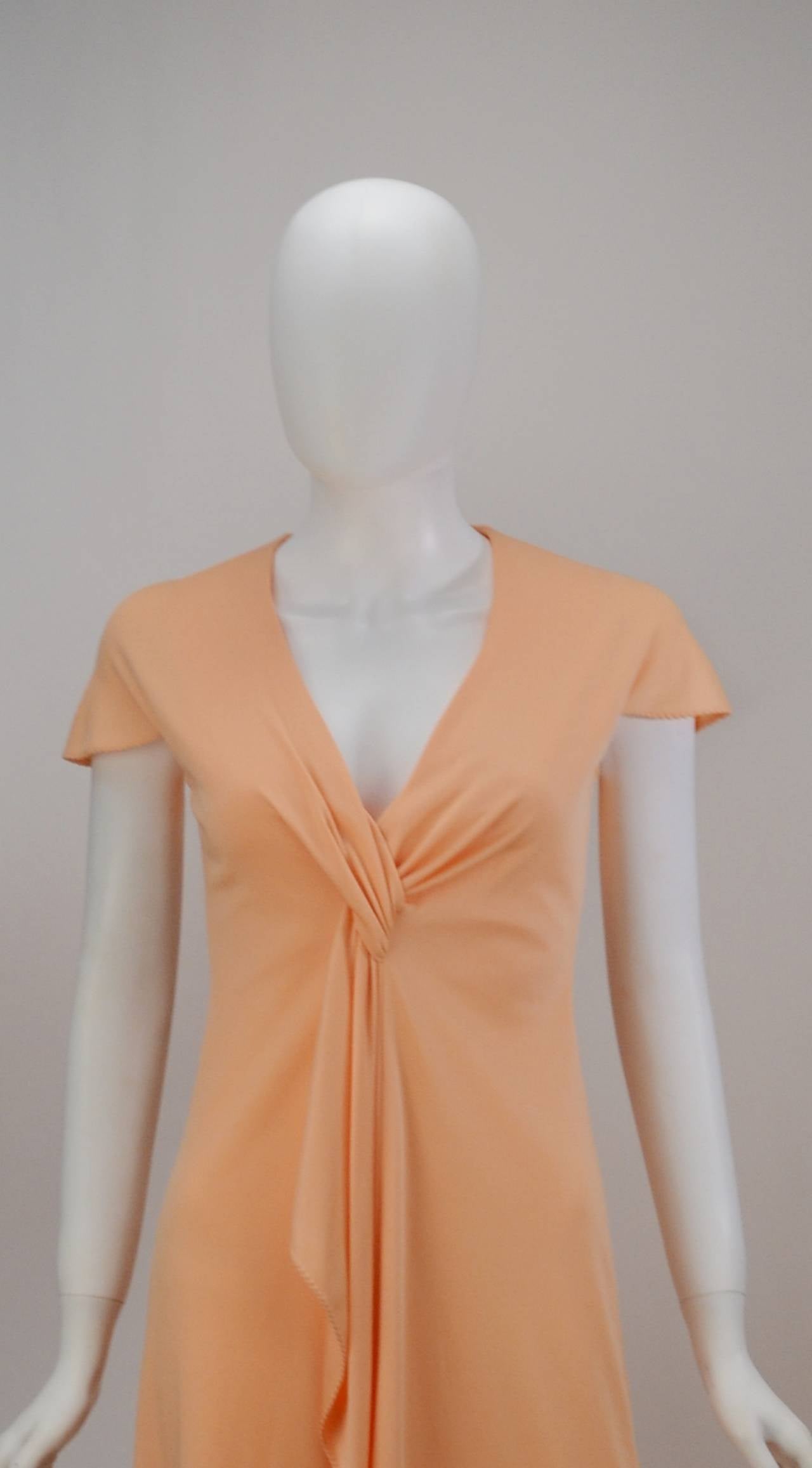 1970s Stephen Burrows Peach Summer Dress In Excellent Condition In Houston, TX