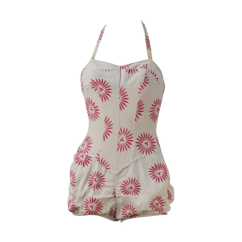 1950s Rose Marie Reid Bloomer Swimsuit For Sale
