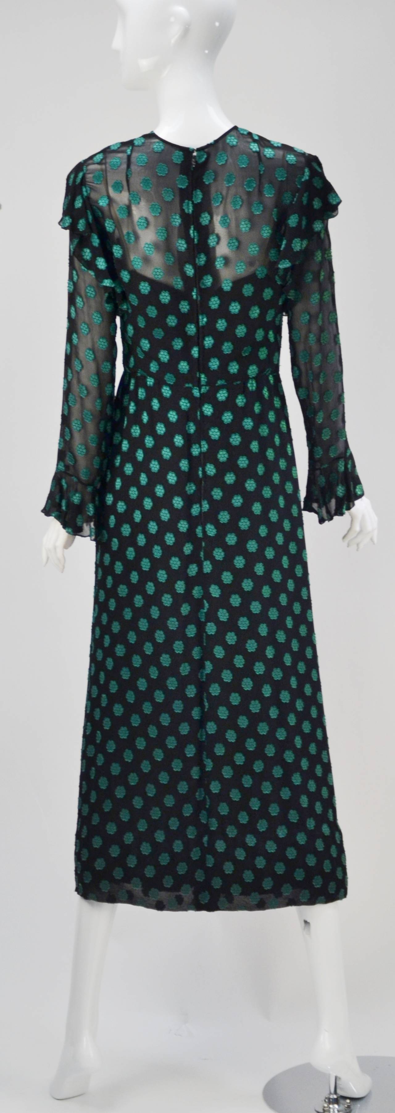 green dior dress