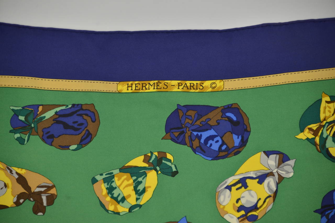 Green Special Edition Hermes Scarf  in Original Box