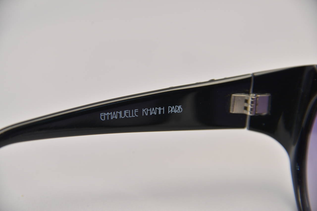 Fantastic Emanuelle Khanh sunglasses created in France during his heyday in the 1980's. Add some bling to your outfit or to your entire wardrobe this summer by wearing some iconic American eye wear.

These glasses were only loaned out for a few