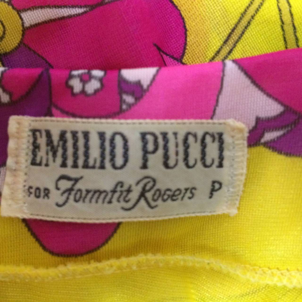 Women's Emilio Pucci for Formfit Rodgers Yellow and Pink Lounge Short Set, 1960s 