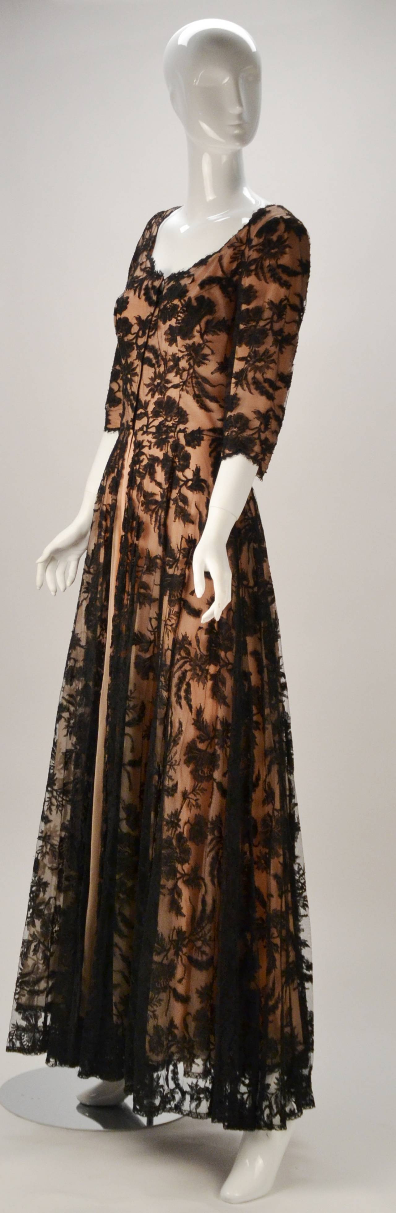 black lace dressing gown