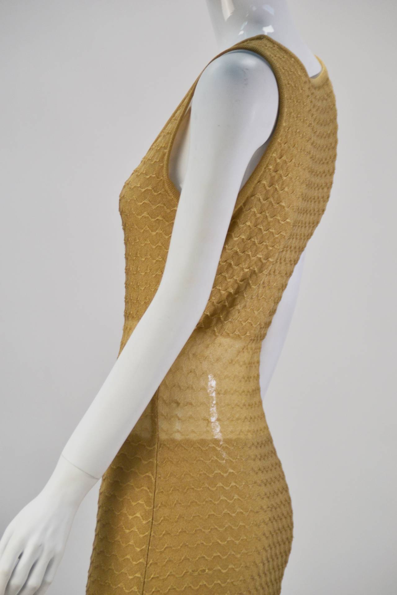 Women's 1980s Fendi Gold Sheer Panel Dress