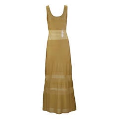 1980s Fendi Gold Sheer Panel Dress 5