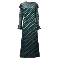 1980s Christian Dior Green Dress