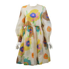 Vintage 1960's Chester Weinberg Flower Print Dress