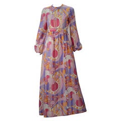 1960s Rodrigues Vibrant Multi Color Print Dress 9
