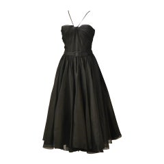 Vintage Rare 1950s Traina-Norell Black Halter Day Dress