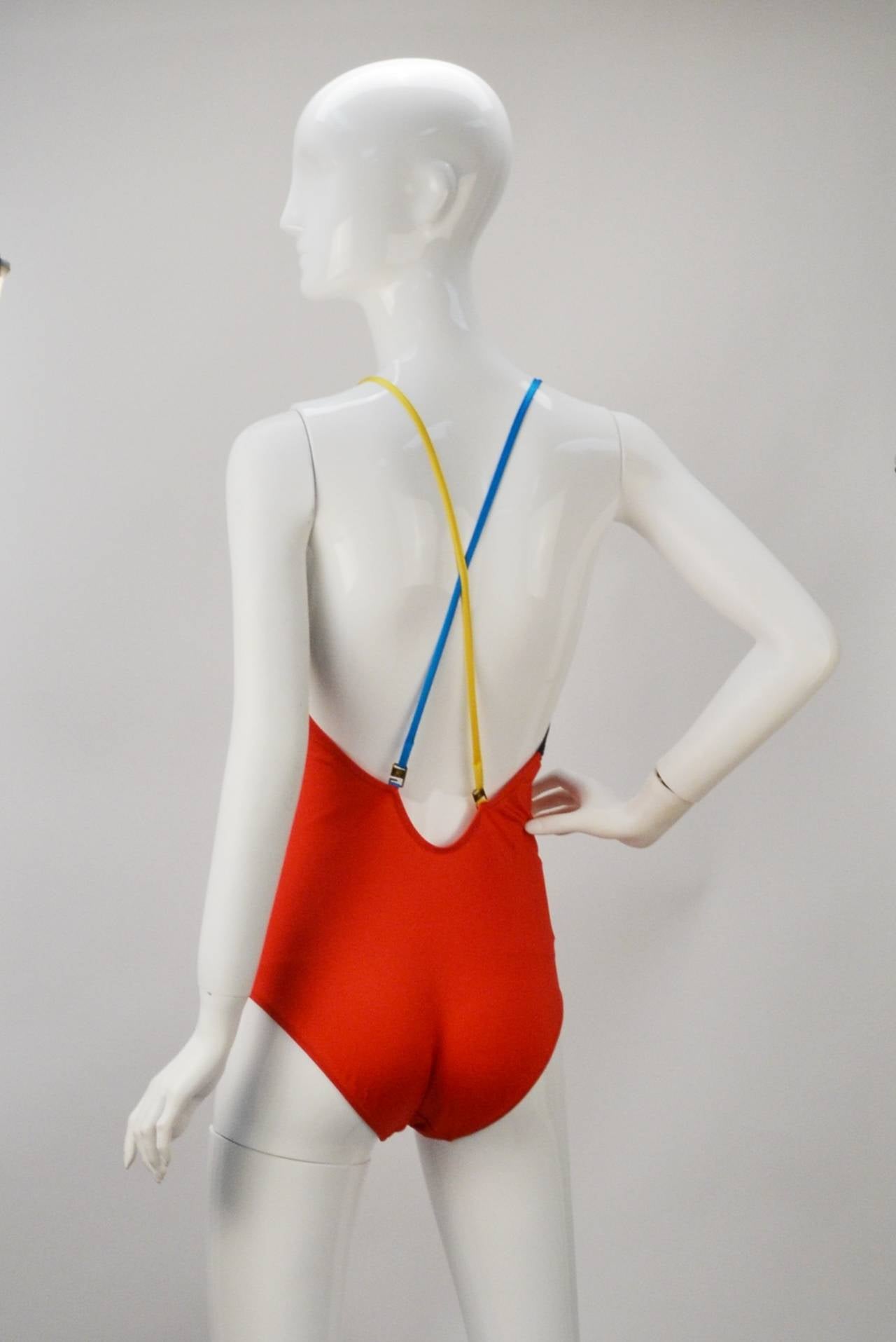 1980s Roberta di Camerino Multi Color Swimsuit In Excellent Condition In Houston, TX