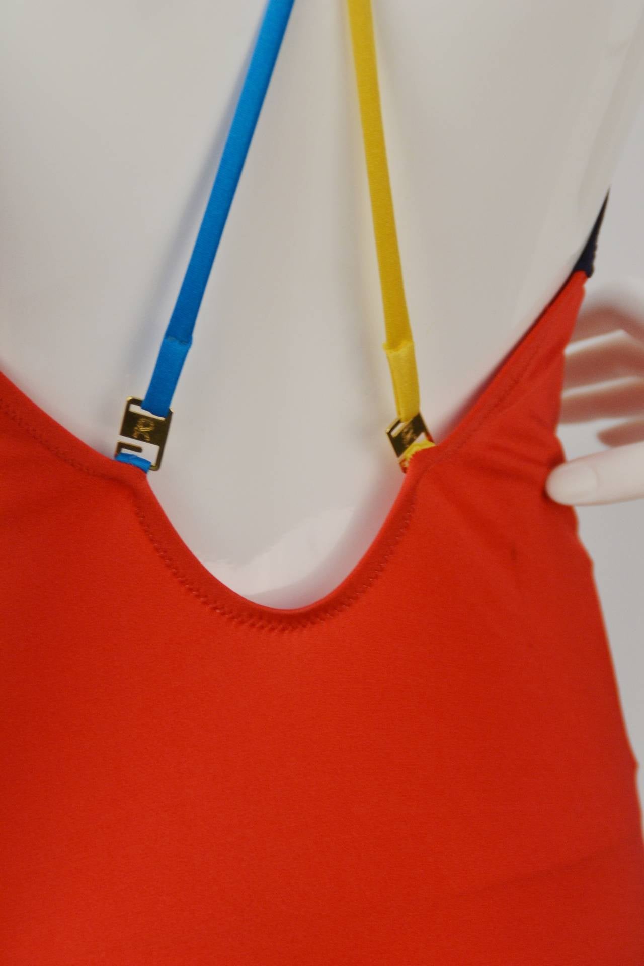 Women's 1980s Roberta di Camerino Multi Color Swimsuit