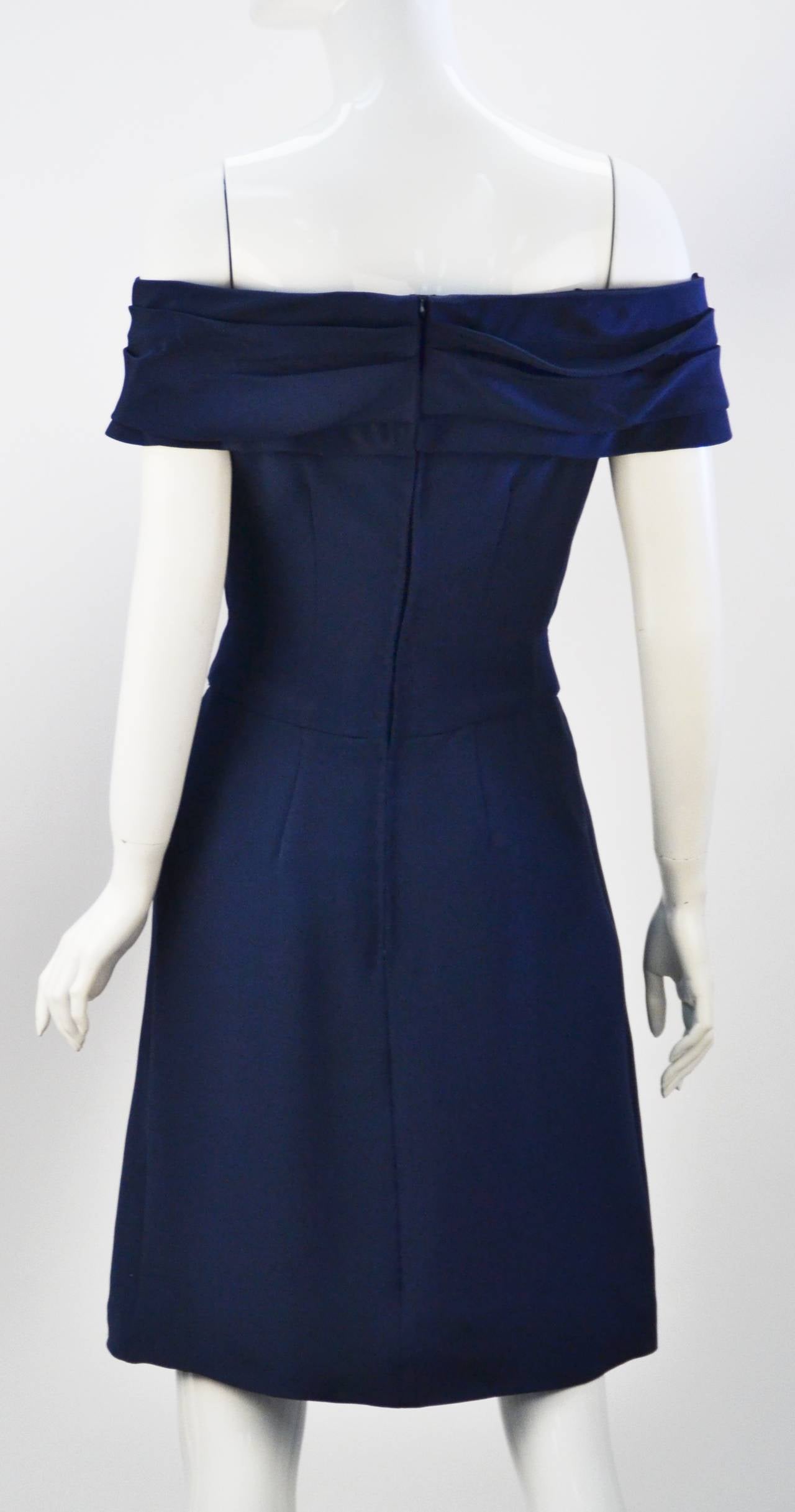 1960s Arnold Scaasi Navy Cocktail Dress