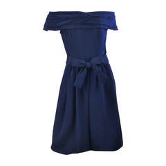 1960s Arnold Scaasi Navy Cocktail Dress 2