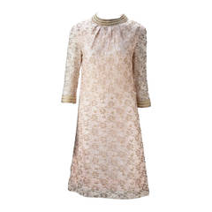 1960s Valentina Lace Beaded Cocktail Dress 11