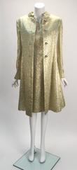 1960s Malcolm Starr Brocade Dress Jacket and Hat Ensemble