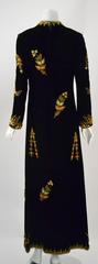 VIntage Black Velvet Hand Beaded Embroidered Caftan/Maxi Gown