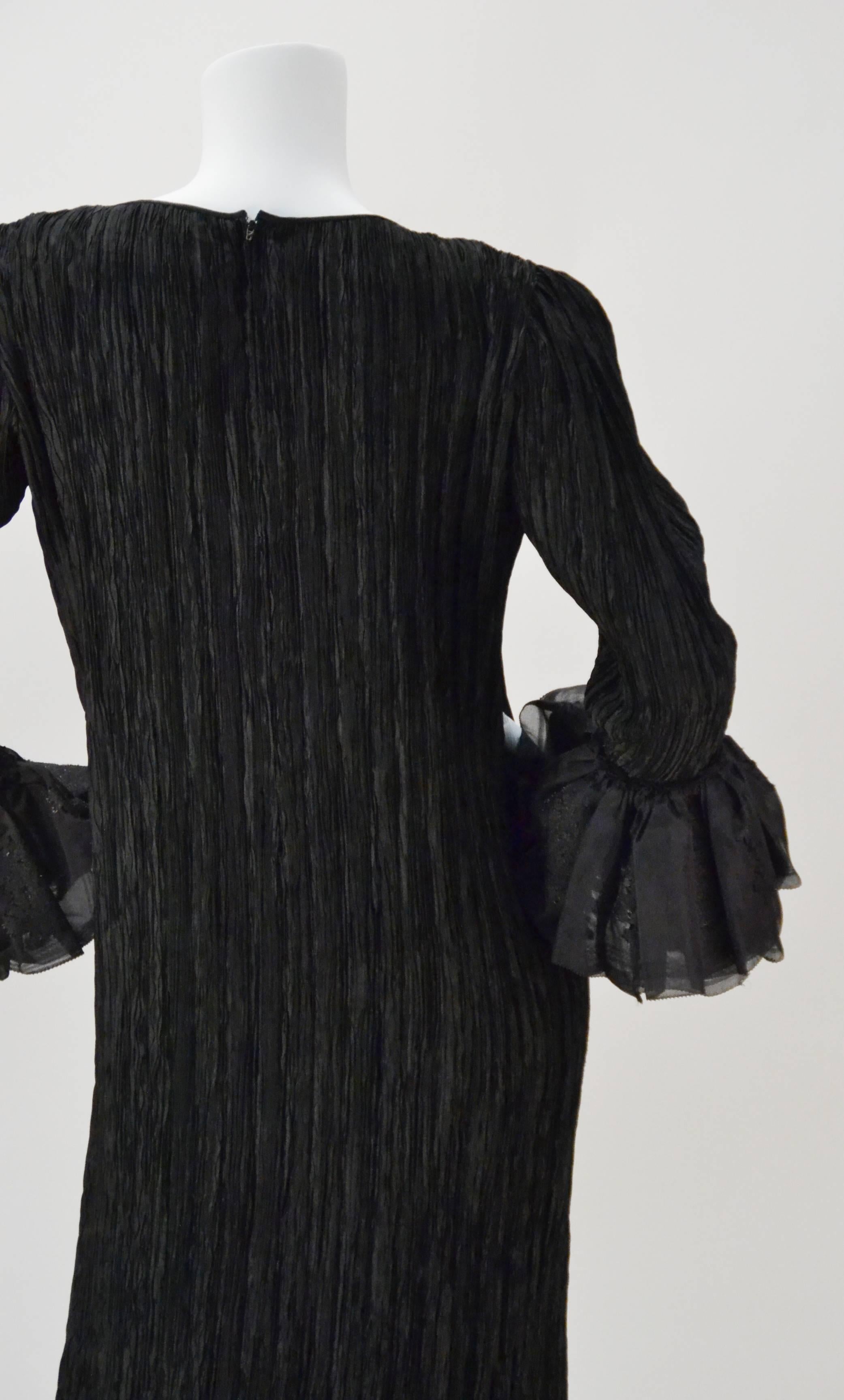 Black 1980s Mary Mcfadden Couture Evening Gown For Sale