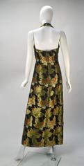 Custom Asian Brocade Halter Dress, 1970s