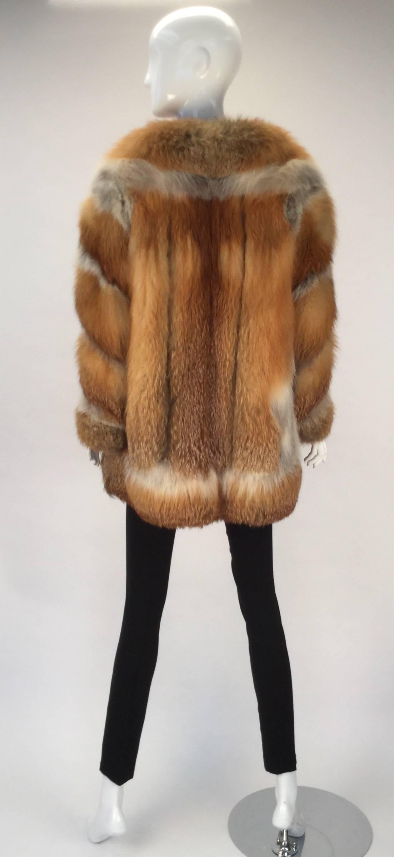 Brown 1970s Donald Brooks Red Fox Fur Coat