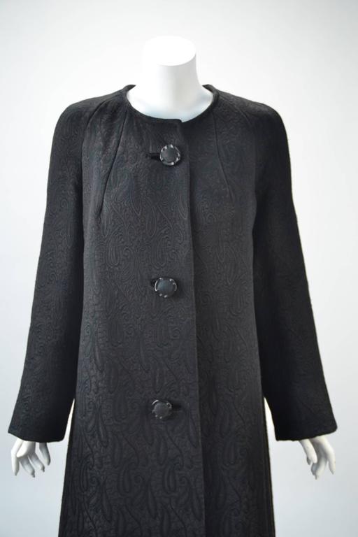 1960s Golet Black Matelasse Coat at 1stDibs