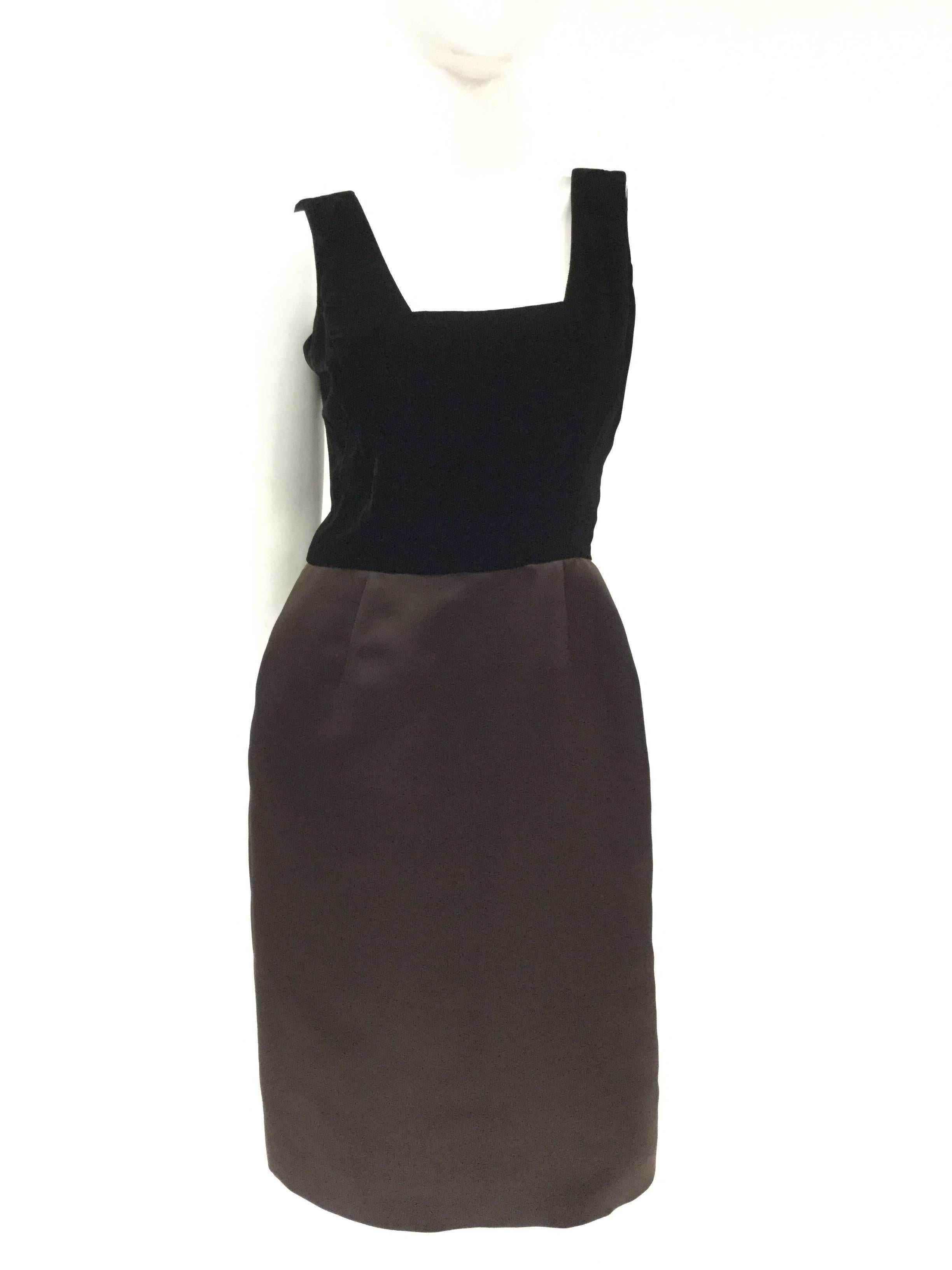 Black Oscar de la Renta Brown Satin and Mink Ensemble