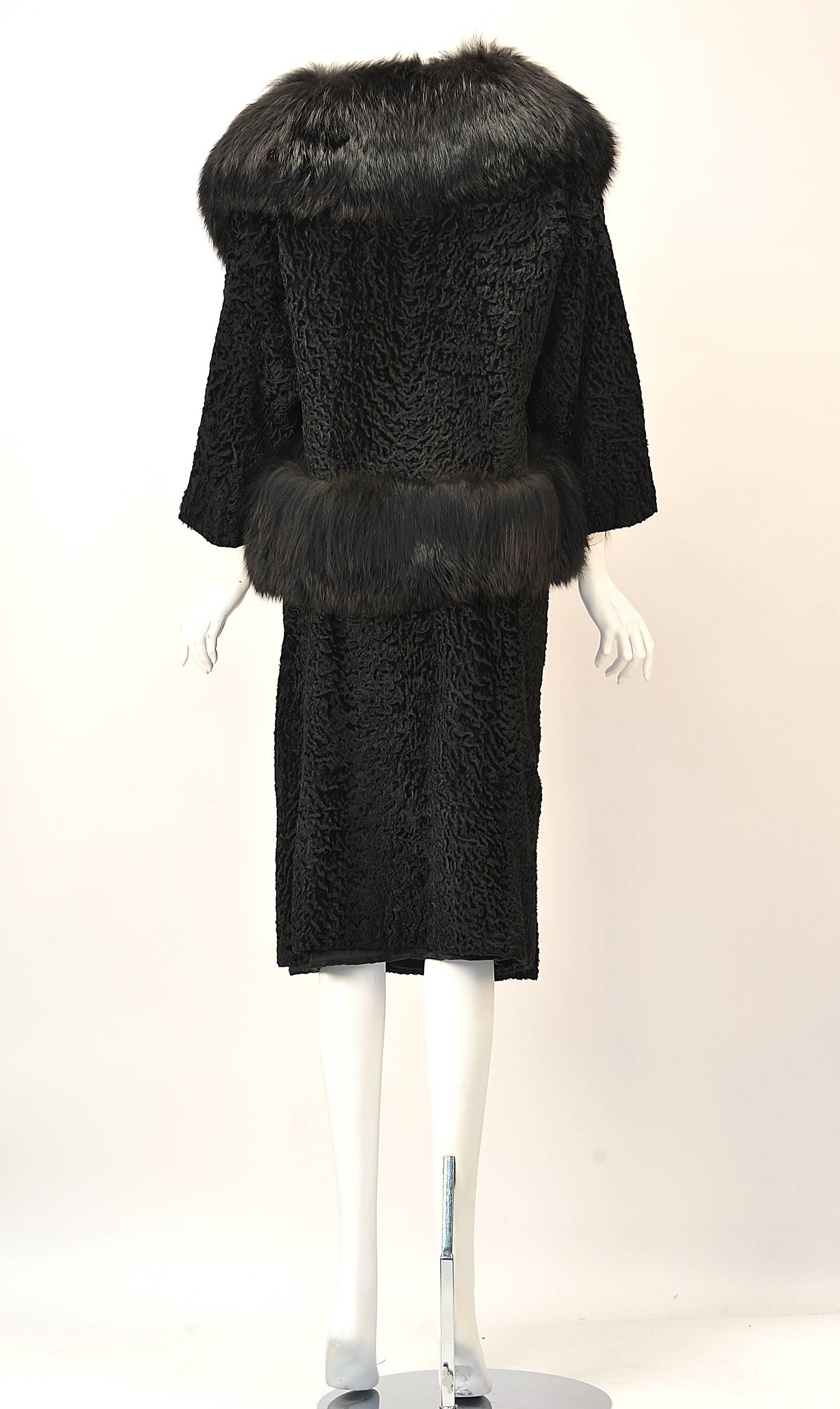 1940s Martha Weathered Custom Black Persian Lamb and Fur Ensemble For ...