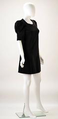 1960s Biba Black Velvet Formal Mini Dress