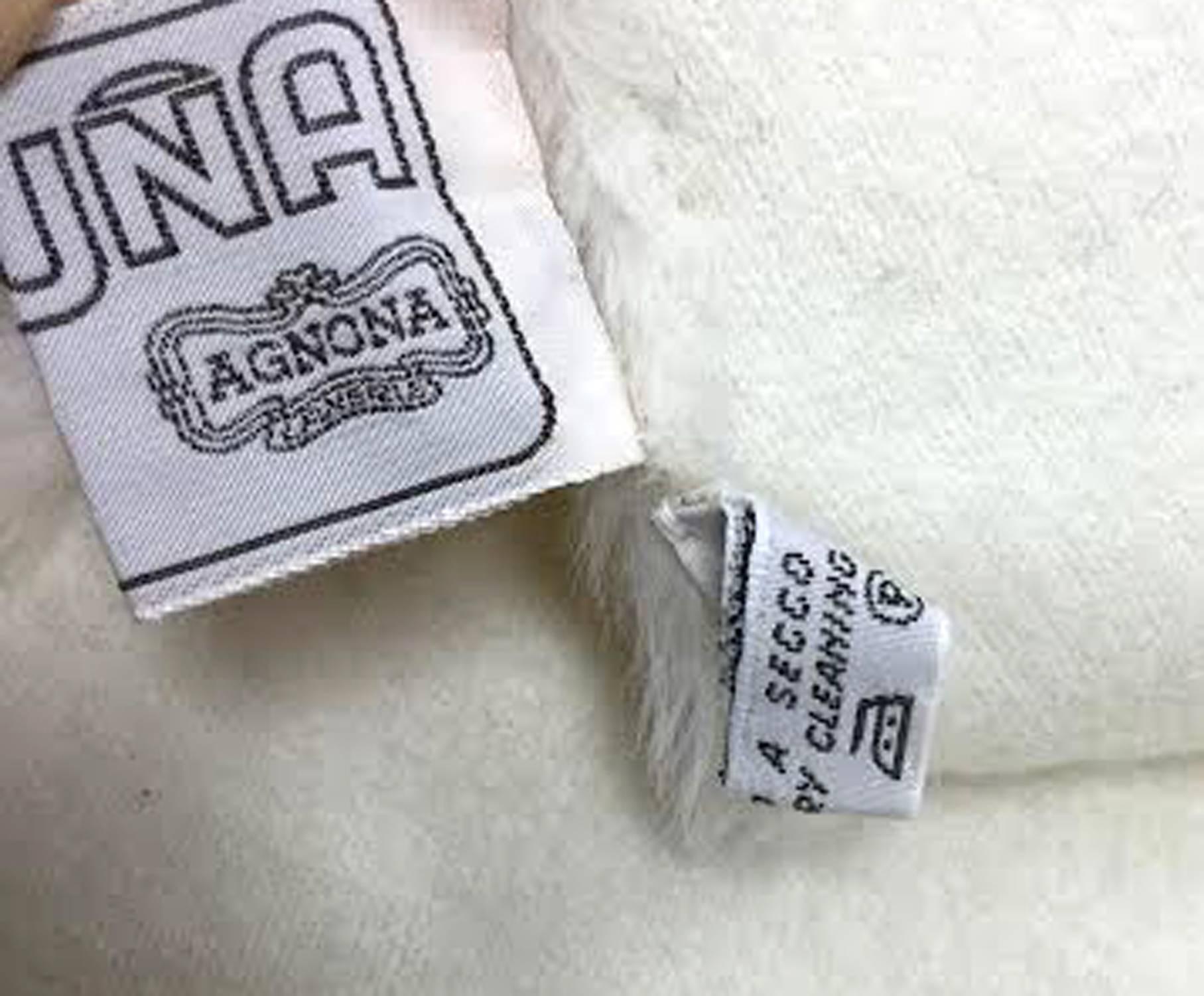 1980er Altuna Agnona Alpaka Weißer Mantel mit Gürtel 1