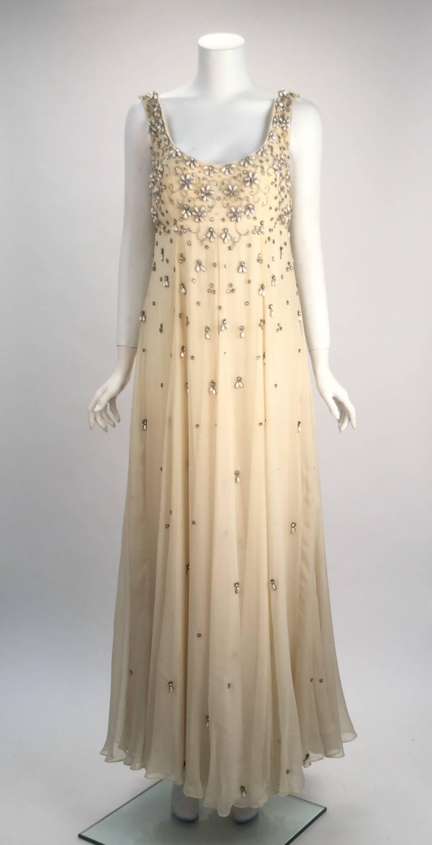 Women's 1960s Victoria Royal Ivory Dress Ensemble w/ Beautiful Detail 