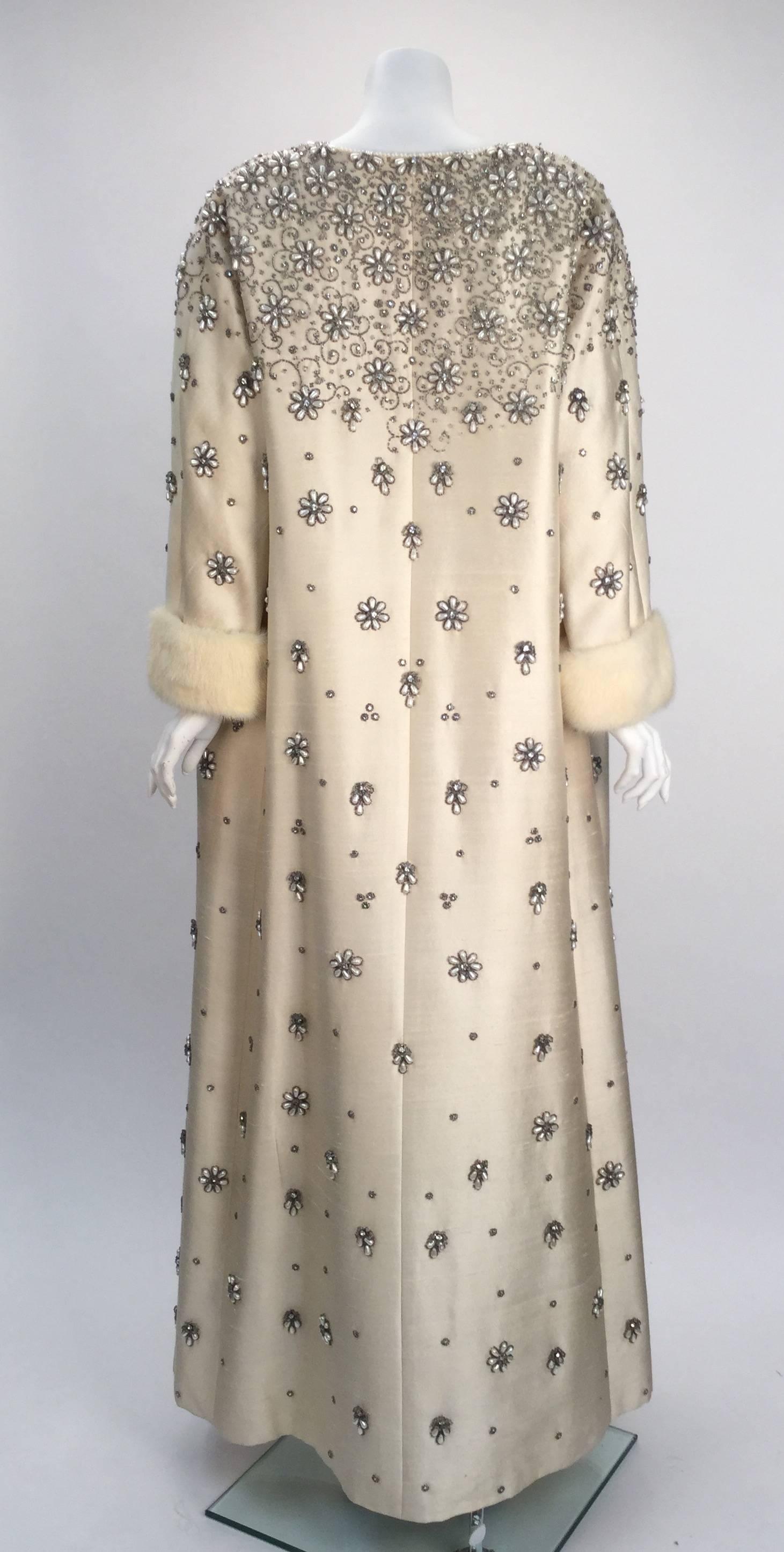 Brown 1960s Victoria Royal Ivory Dress Ensemble w/ Beautiful Detail 