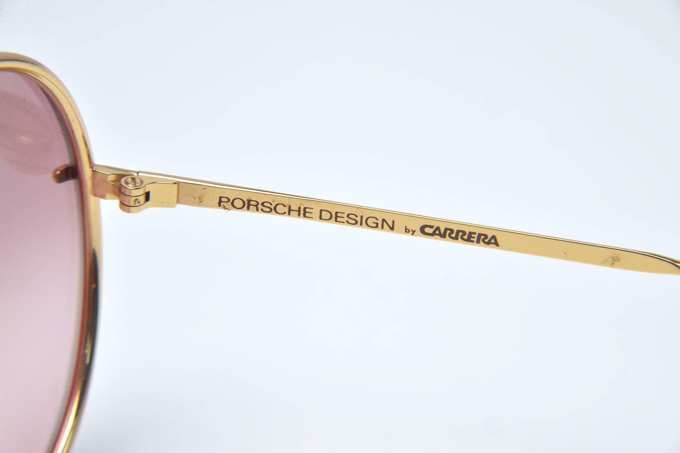 New 1980s Porsche Design By Carrera Red Aviator Sunglasses In New Condition In Houston, TX