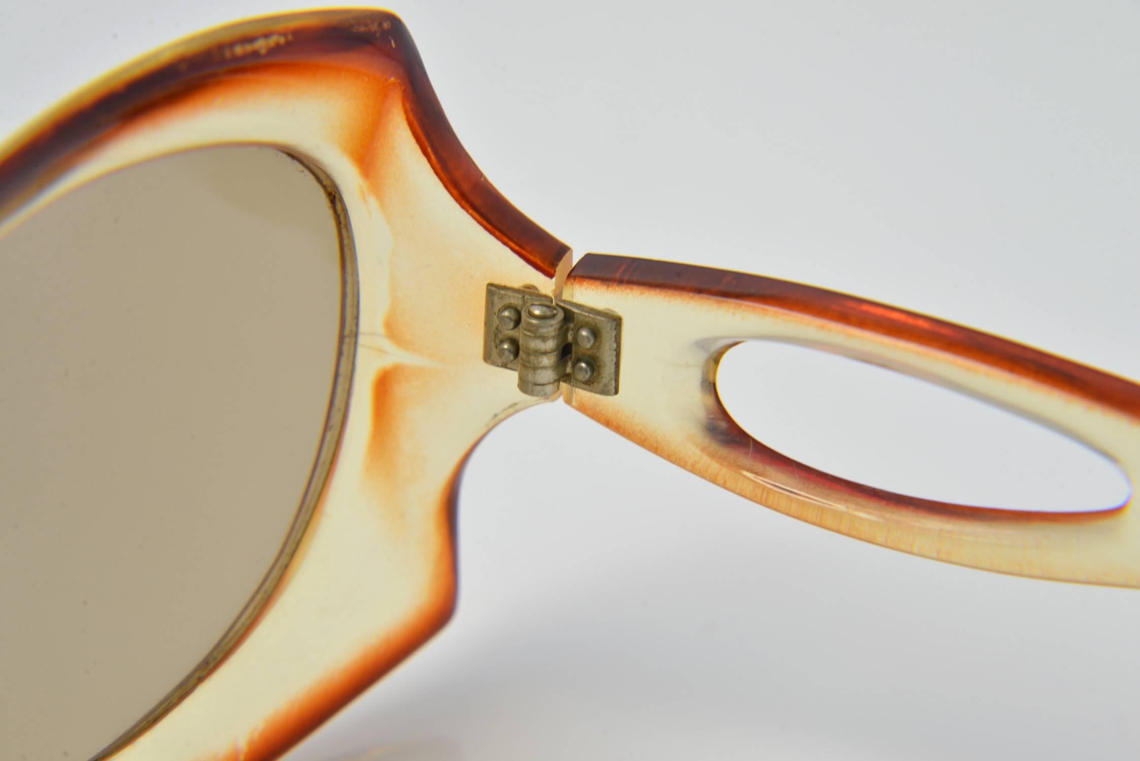1960s Jean Lonvert Paris Square Framed Sunglasses In Good Condition In Houston, TX