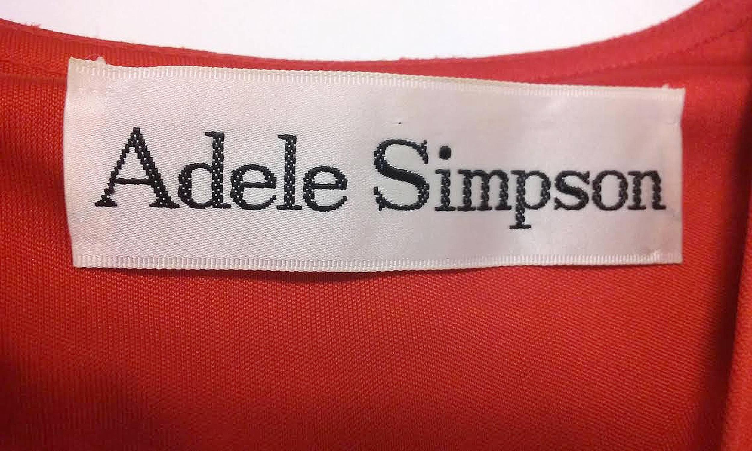 1970s Adele Simpson Red Knit Kaftan  2