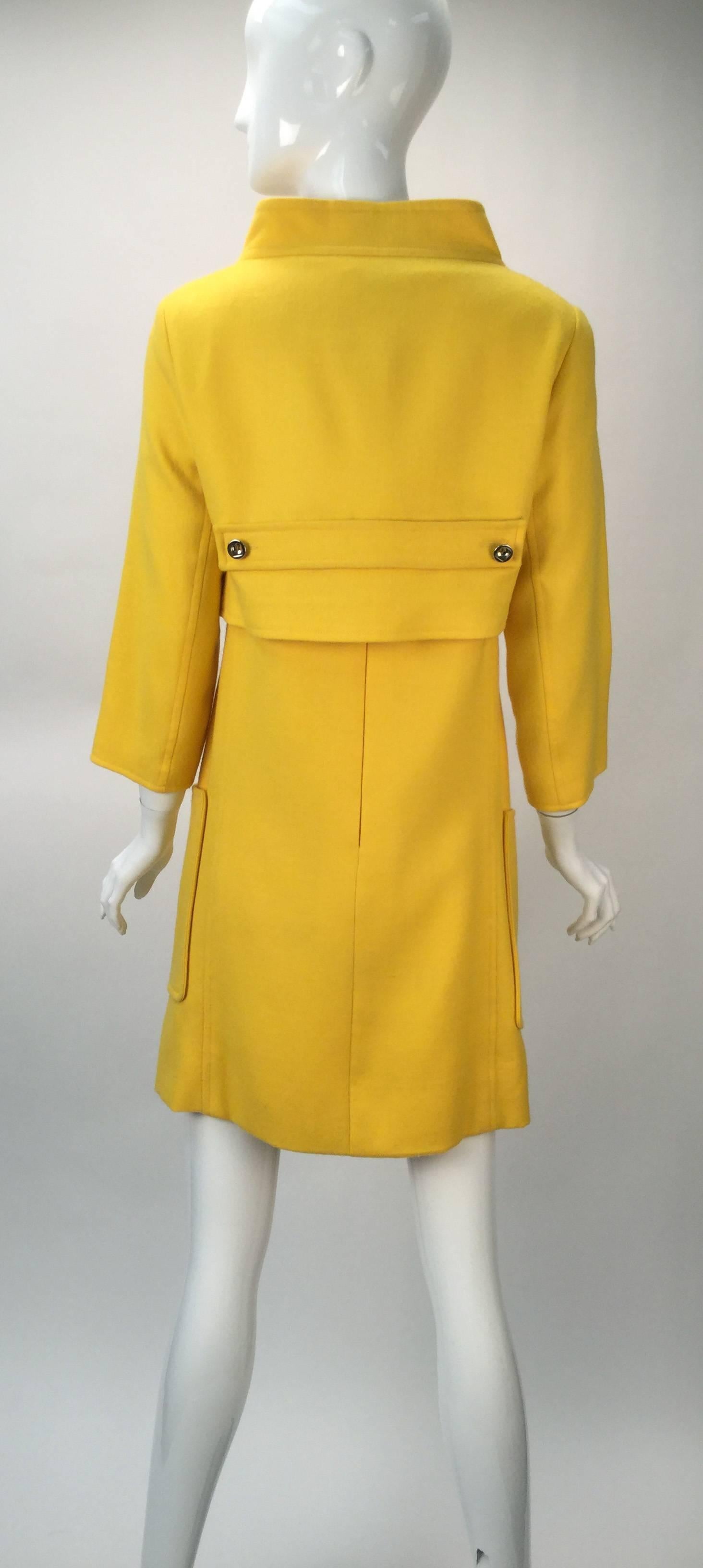 Women's 1980s Courreges Yellow Dress and Cropped Jacket Ensemble