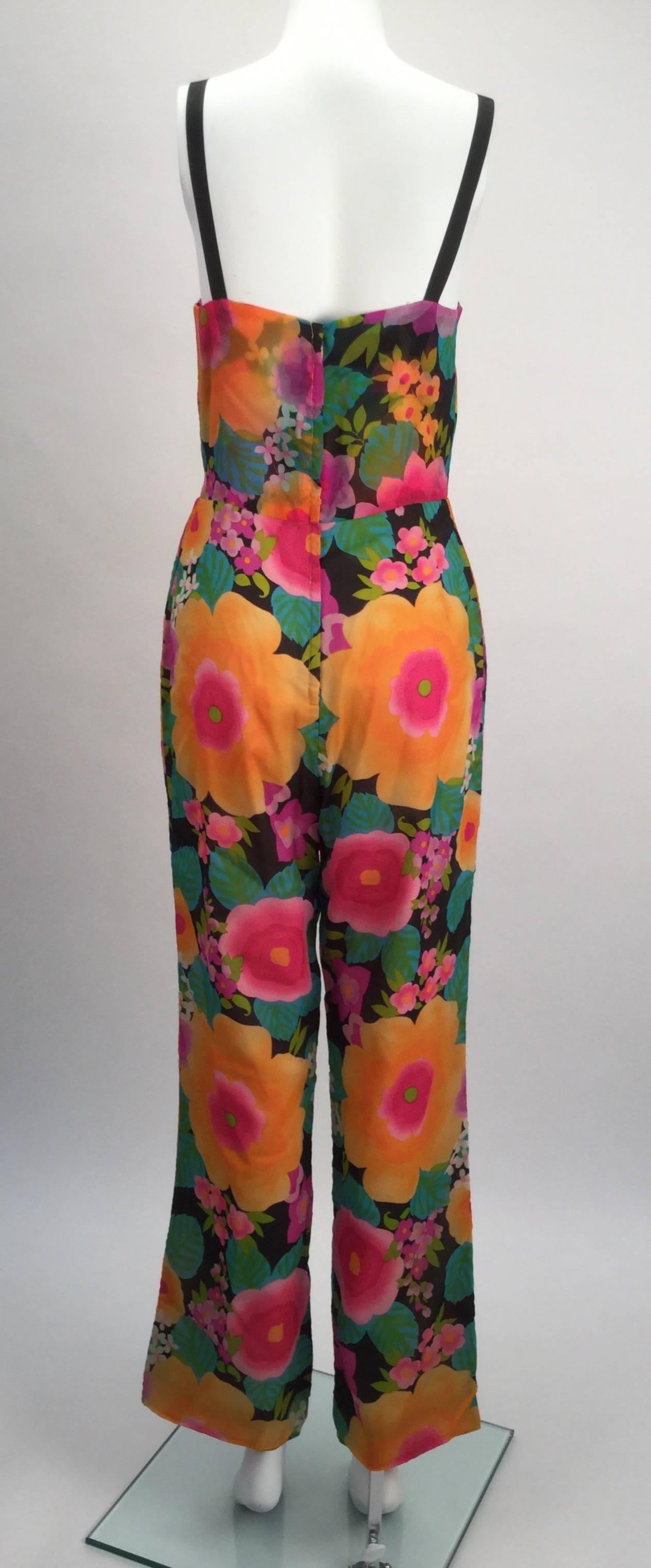 1960s Pat Sandler Floral Jumpsuit and Overdress at 1stDibs | 1960s ...