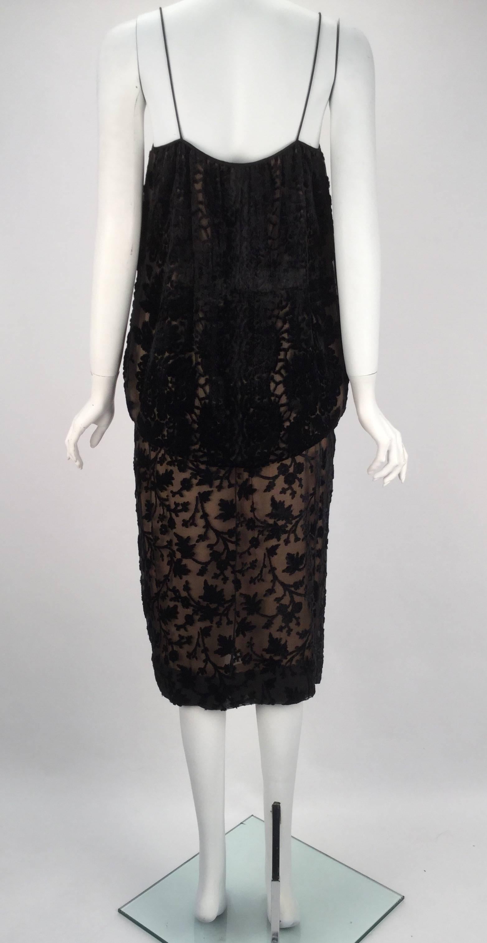 Early 1980s Holly Harp Three-Piece Silk Burnout Camisole and Skirt Ensemble In Excellent Condition In Houston, TX