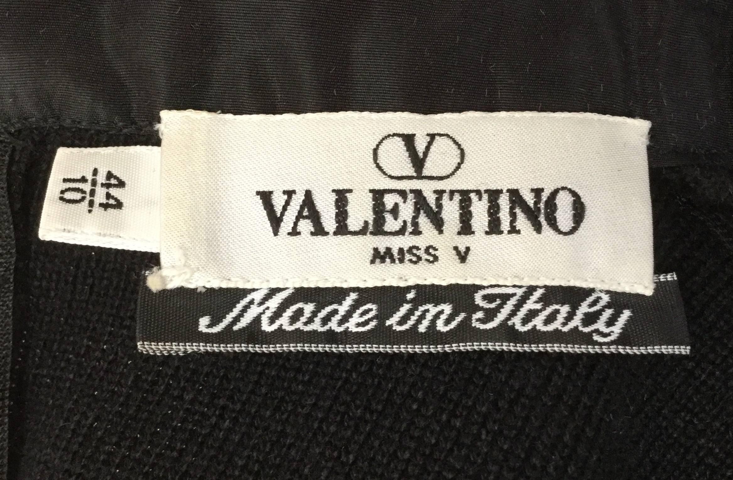 Women's 1980s Valentino Miss V Black Sweater Knit Jumpsuit 