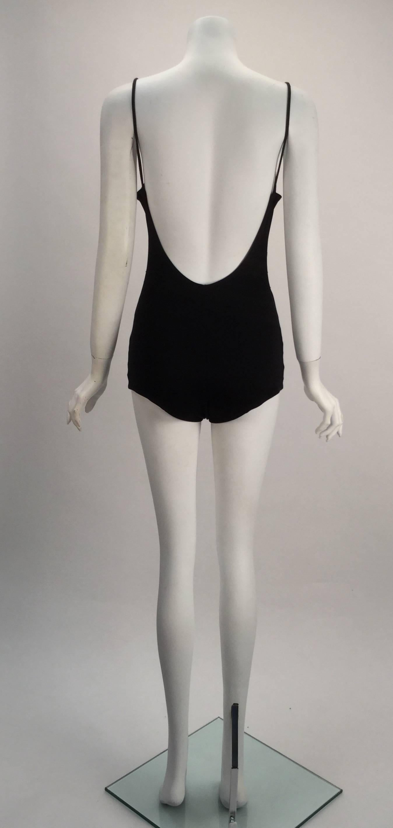 Women's Mod Herma Black Bathing Suit, 1960s  For Sale