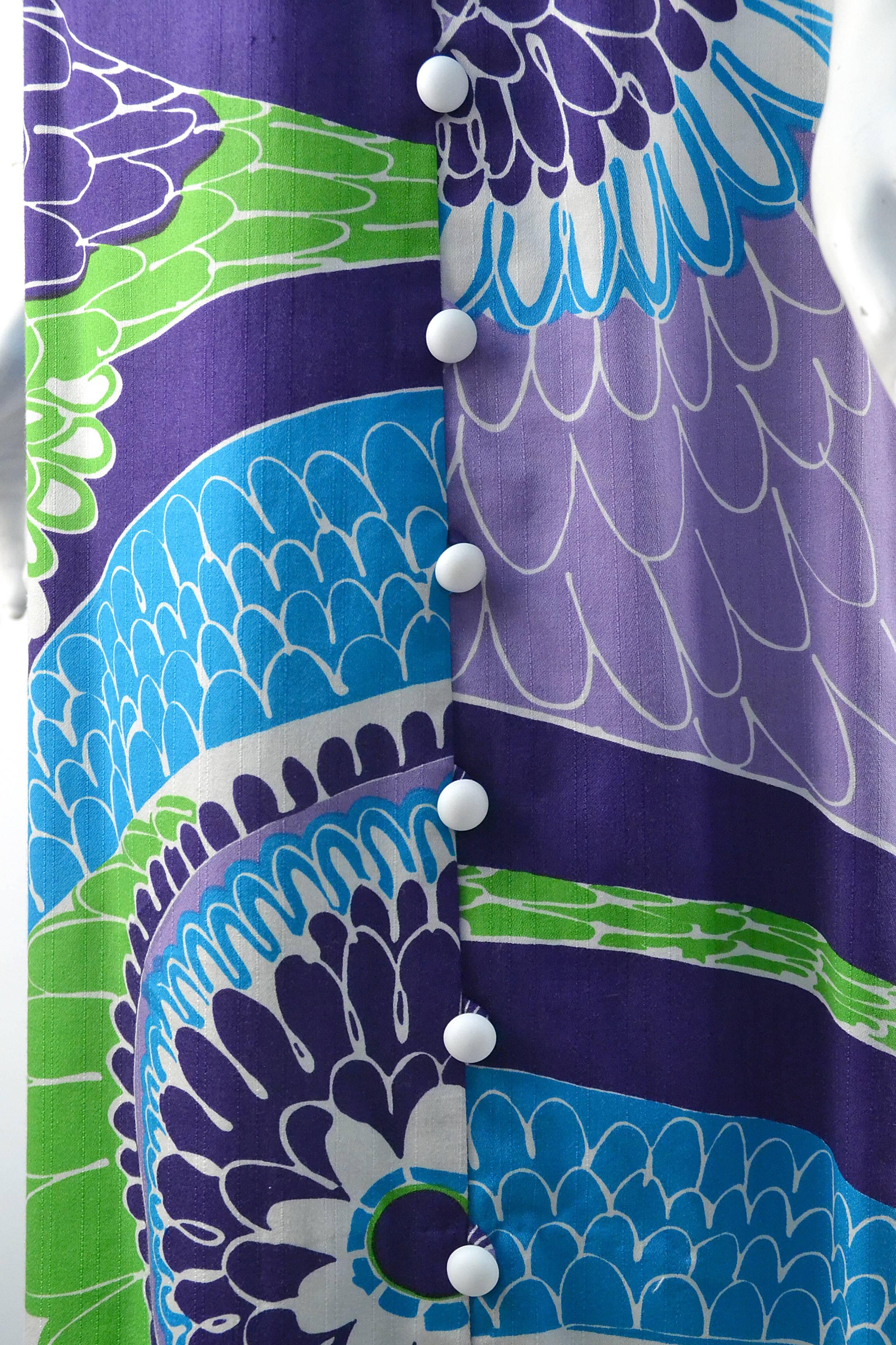 Tori Richard Hawaiian Print Sleeveless Maxi Dress, 1970s For Sale 1