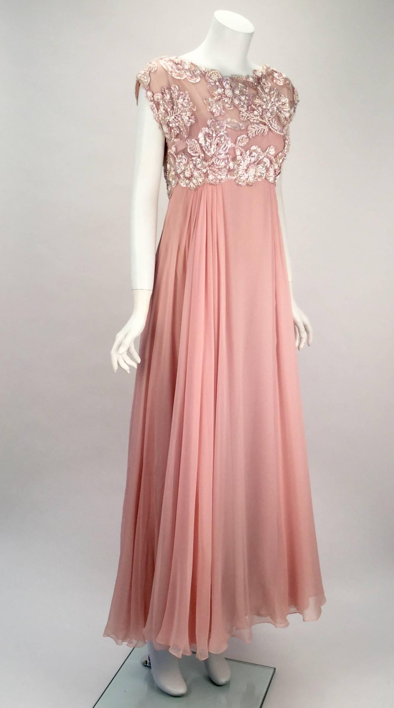 silk pink gown