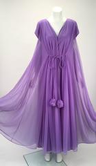 1960s Claire Sandra by Lucie Ann Beverly Hills Purple Peignoir