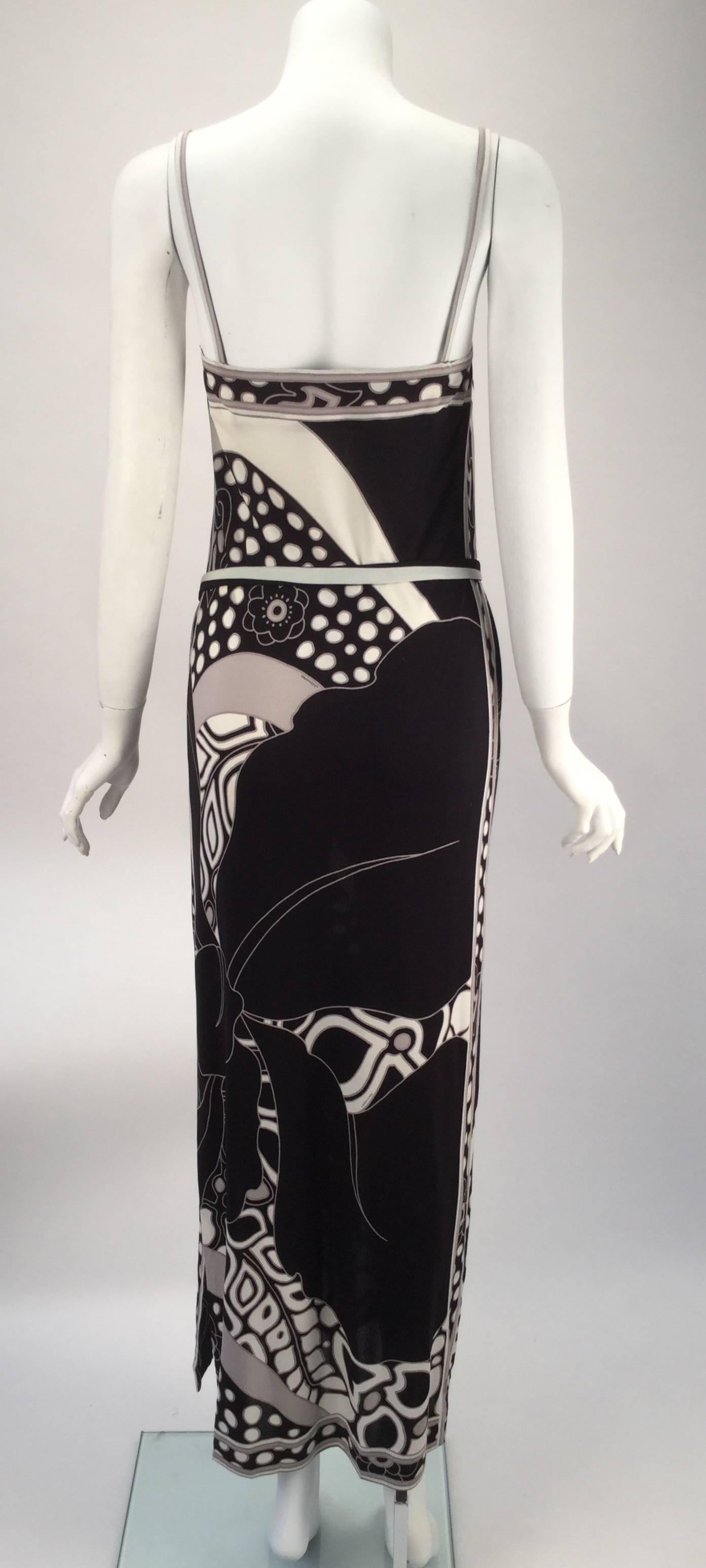 Women's Leonard Paris Silk Knit Spaghetti Strap Column Gown with Cocoon Shrug, 1960s  For Sale