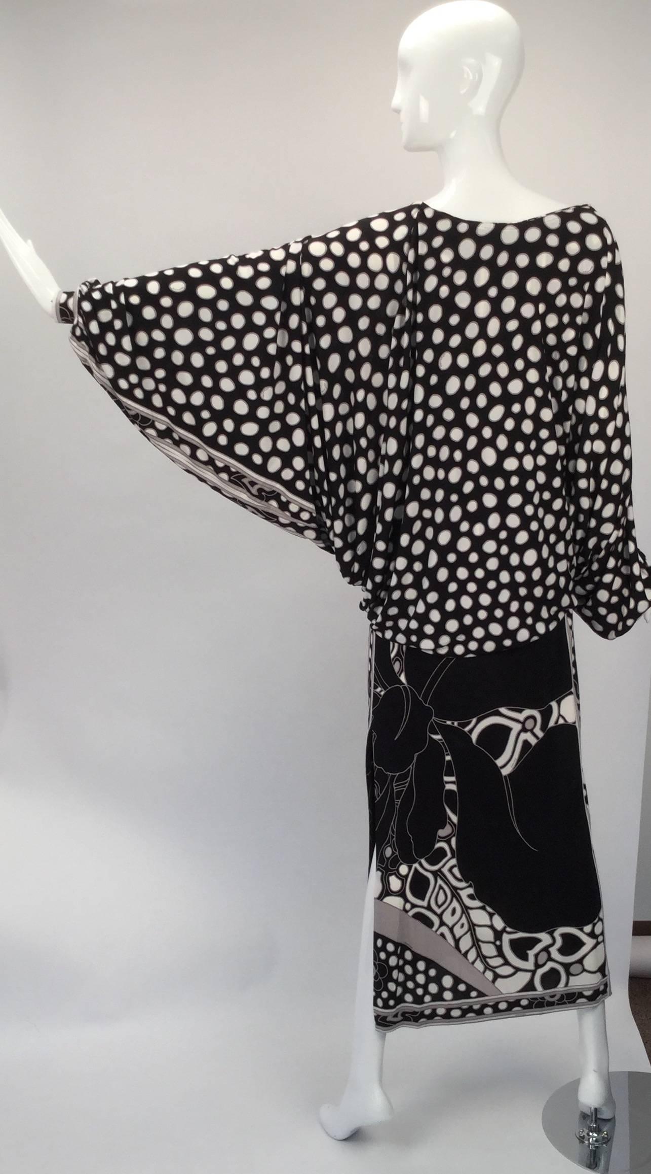 Leonard Paris Silk Knit Spaghetti Strap Column Gown with Cocoon Shrug, 1960s  For Sale 3